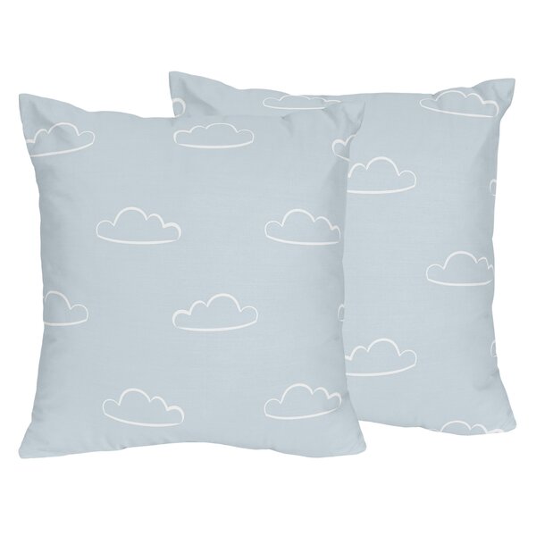 Sweet Jojo Designs Airplane Clouds Decorative Square Pillow Cover